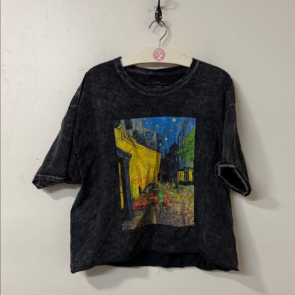 Black Graphic T-Shirt with Colorful Print - Picture 1 of 3